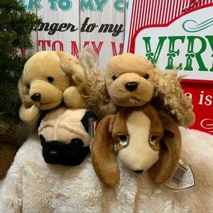 Ty Beanie Babies Tracker, Spunky, Fetch and Pugsly Set of 4
